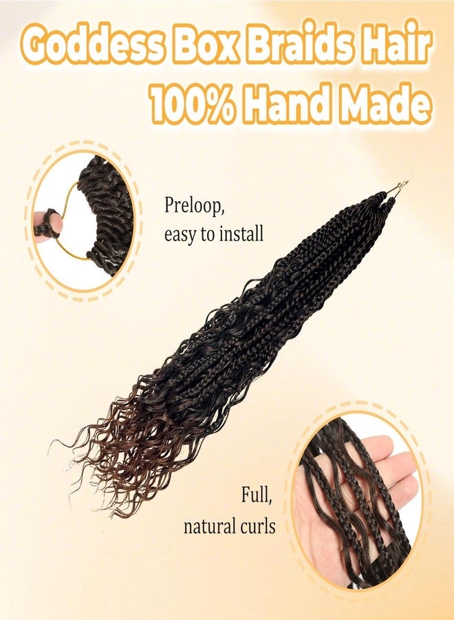 Opini Goddess Box Braid Crochet Hair for Black Women 8 Packs Boho Box Braids Pre Looped Bohemian Braid Hair Extension with Natural Looking Curls Ends (1B/30# 18Inch) - Image 4
